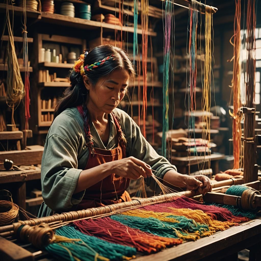 a weaver, weaving
