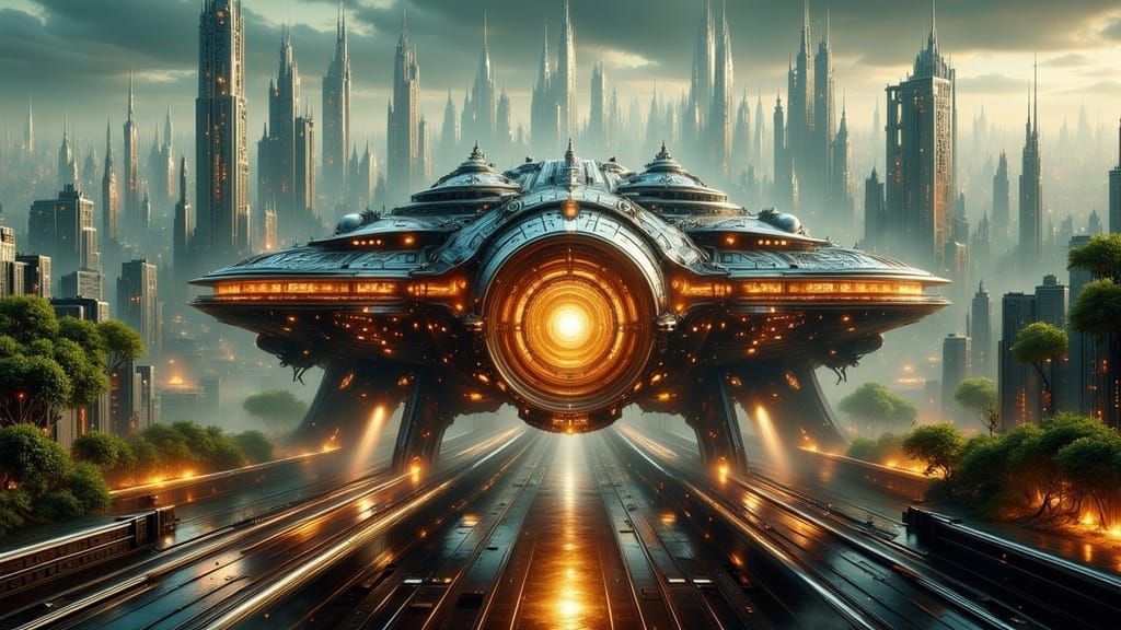 Eco-Friendly Futuristic City in Hyper-Realistic Digital Art