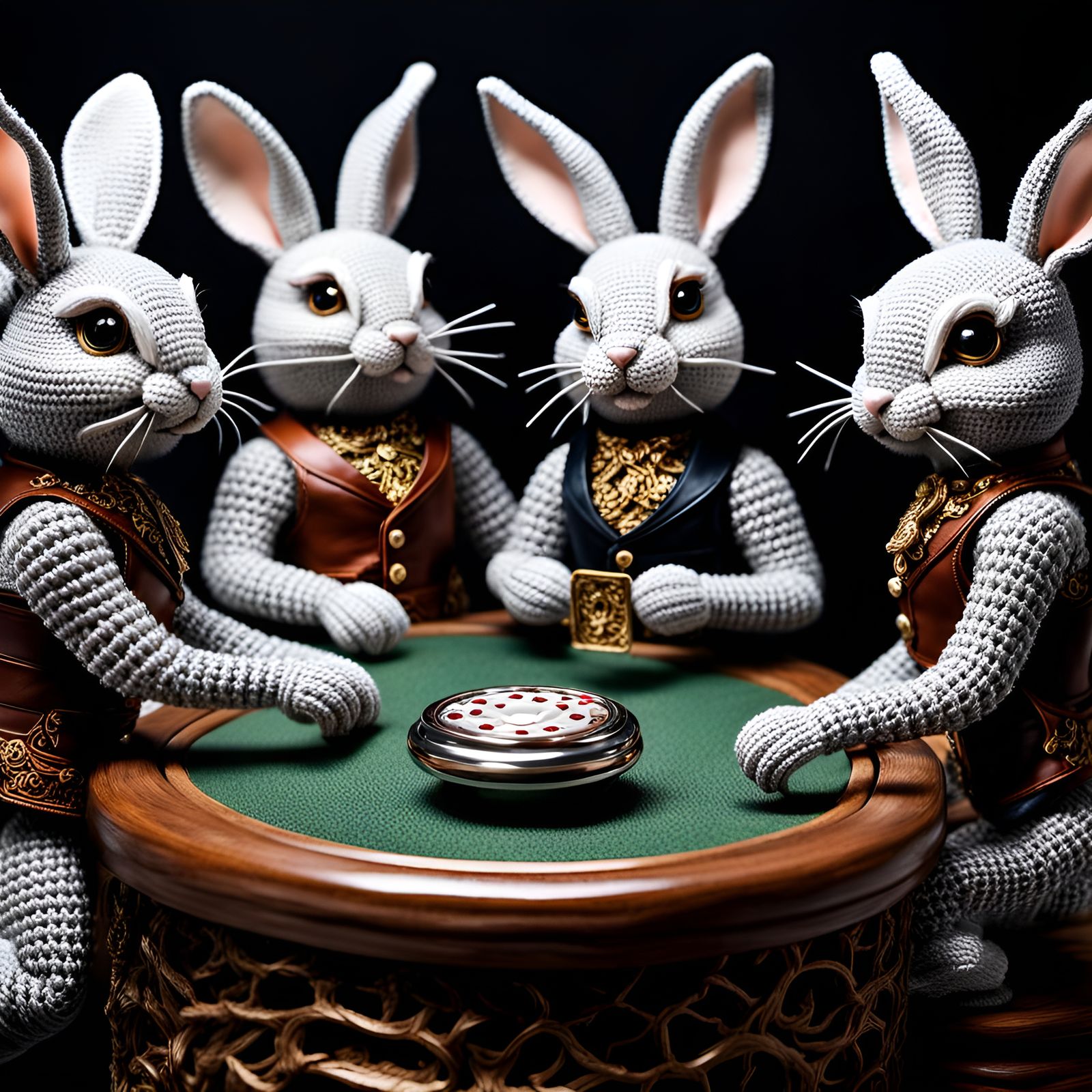 Do bunnies play poker? AI Generated Artwork NightCafe Creator