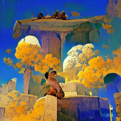 maxfield parrish fantasy roman city artstation