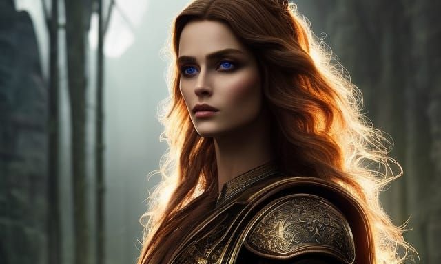 Viking Goddess Portrait in Hyper-Realistic Style