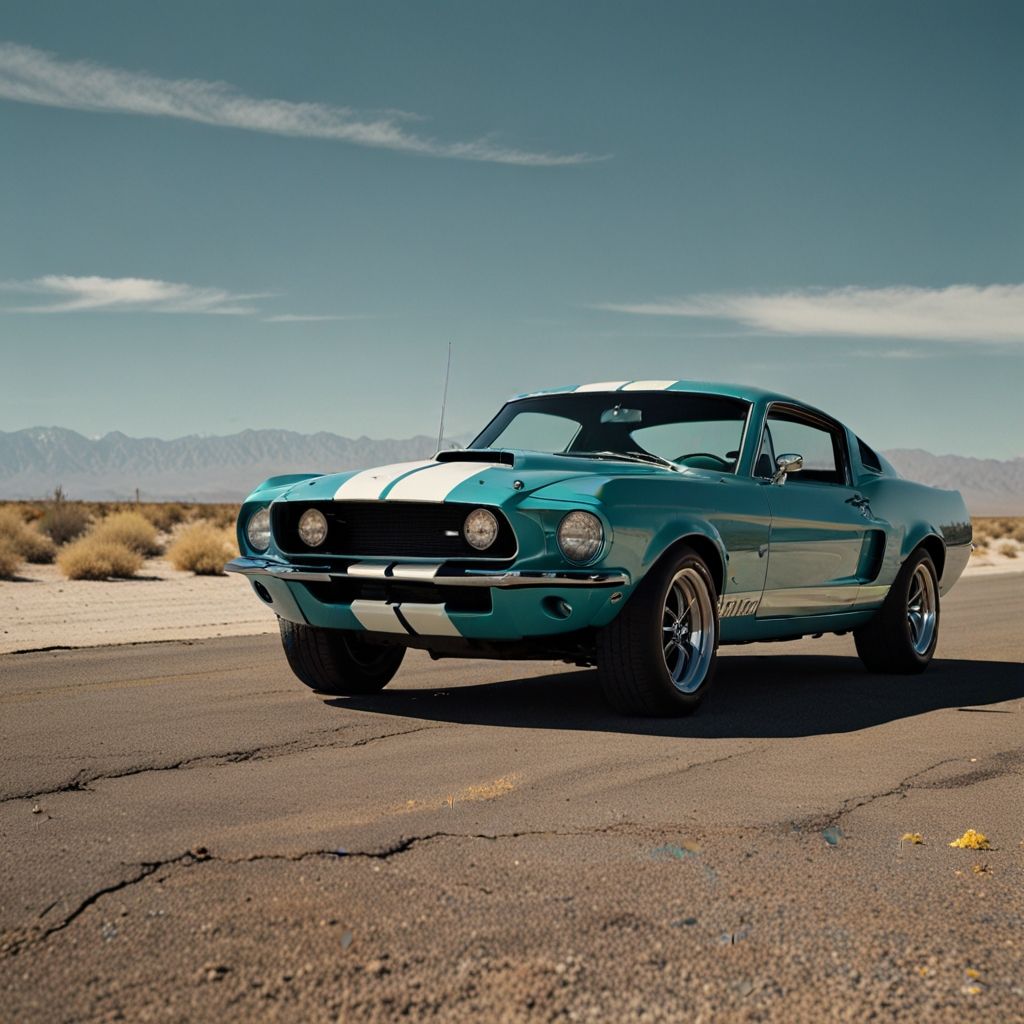 TURQUOISE 1967 FORD MUSTANG SHELBY GT500.
