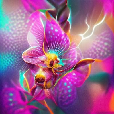 Luminous pink orchids