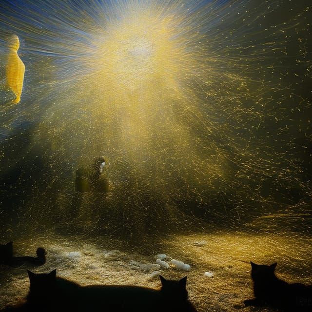 Our Kitties Witnessing a Gathering of Spirits +