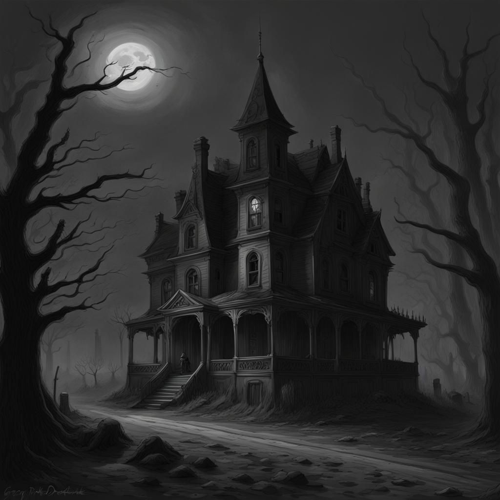 Grayscale House - AI Generated Artwork - NightCafe Creator