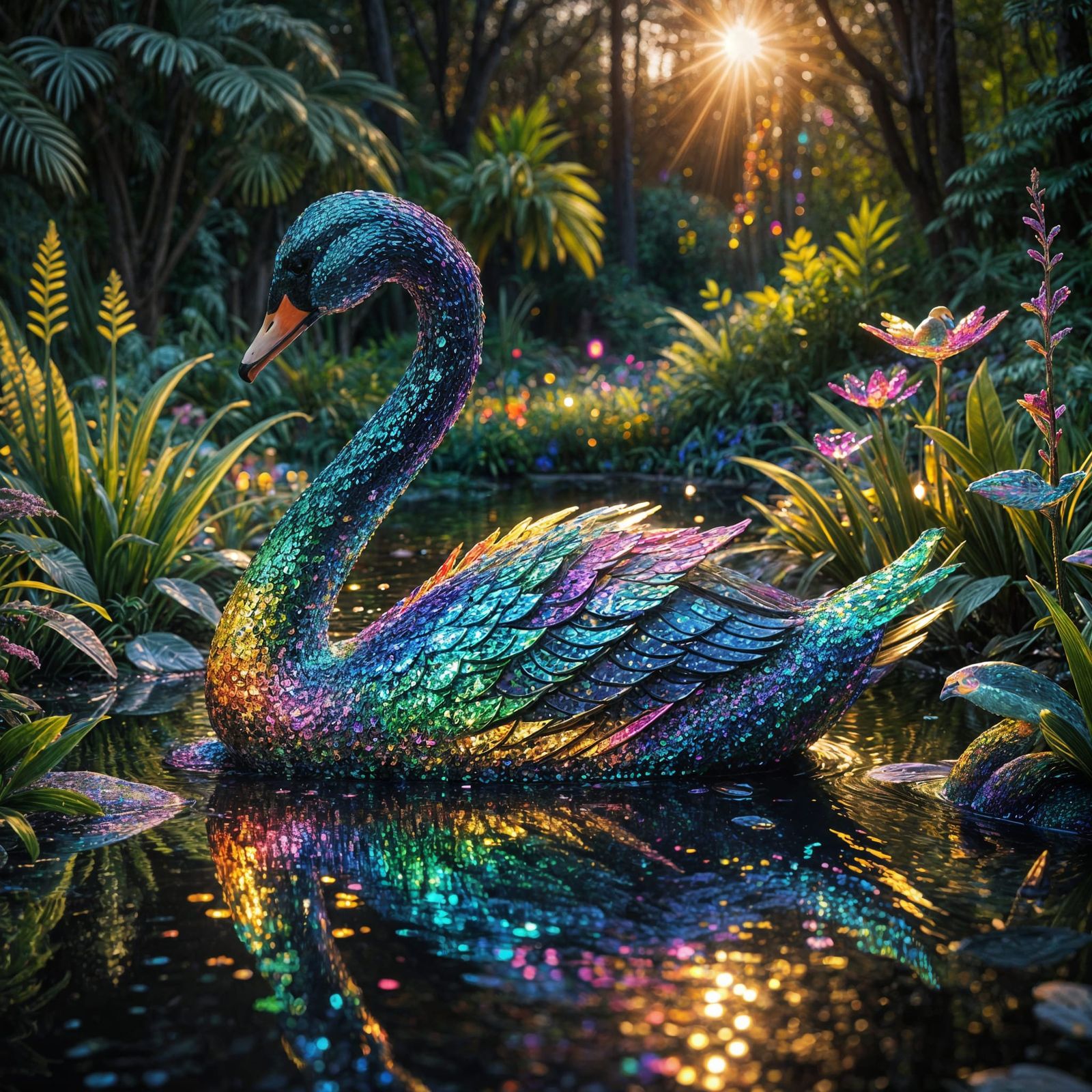 Sequin Swan  by @Chillr