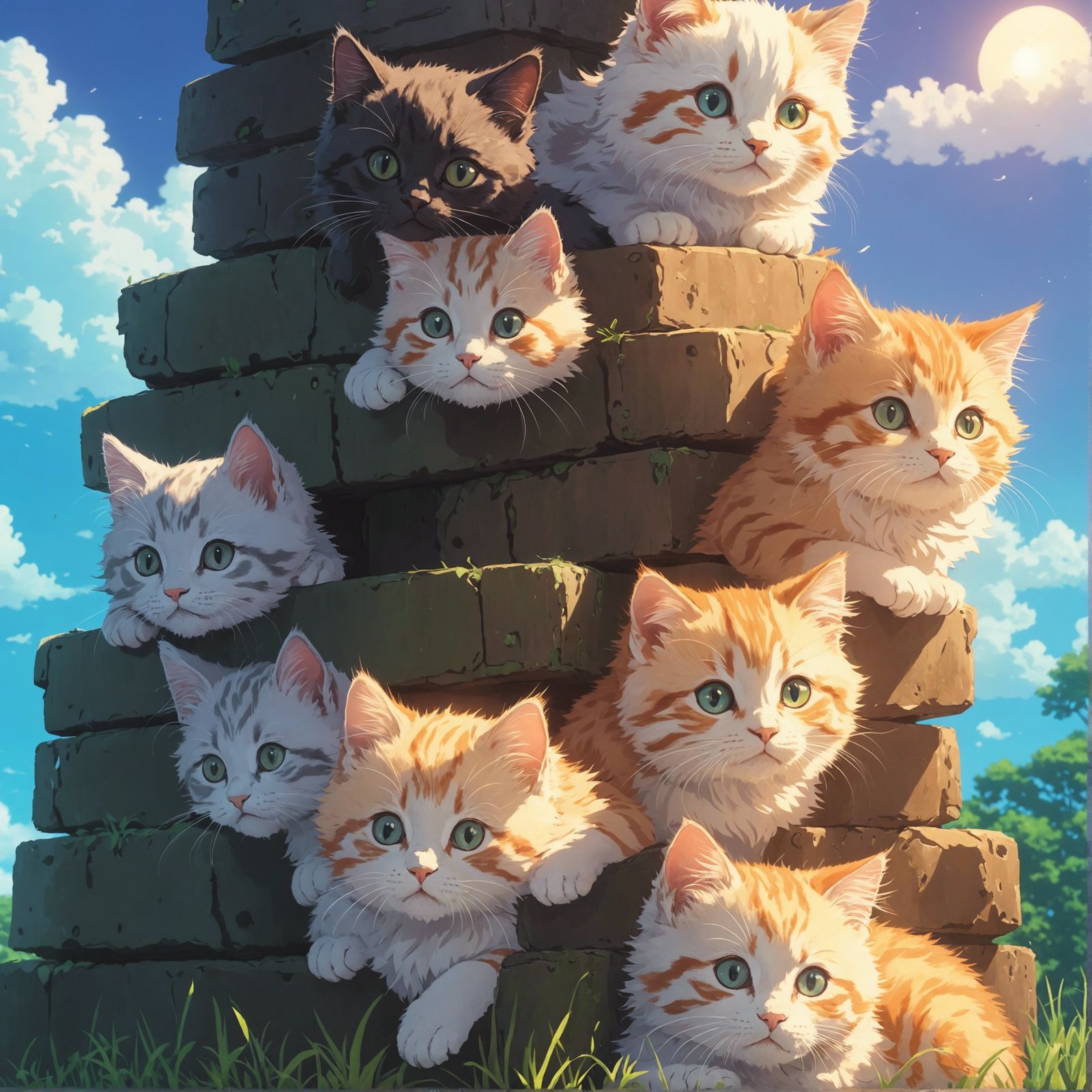 Stack of kittens