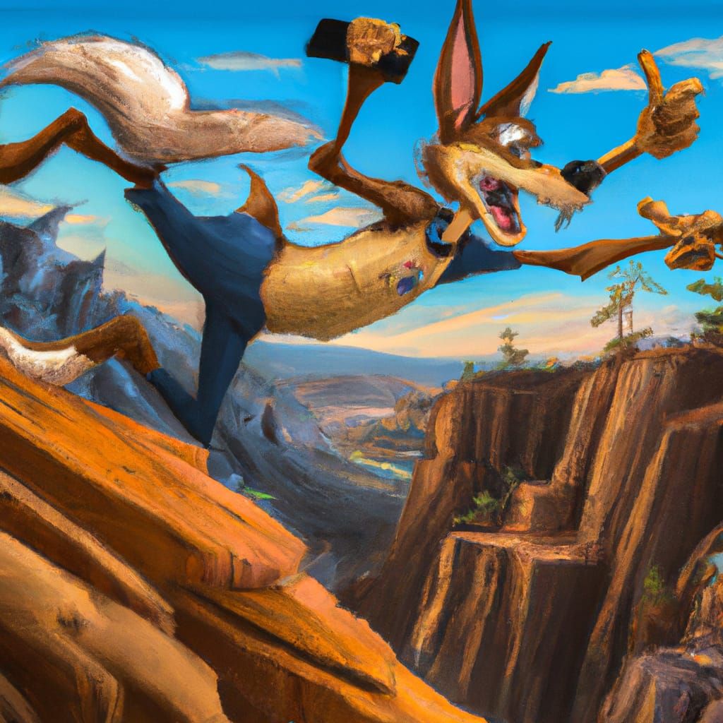 "Wile E. Coyote" taking a selfie