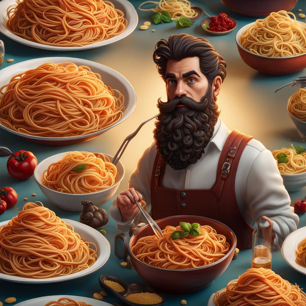 Spaghetti with a beard