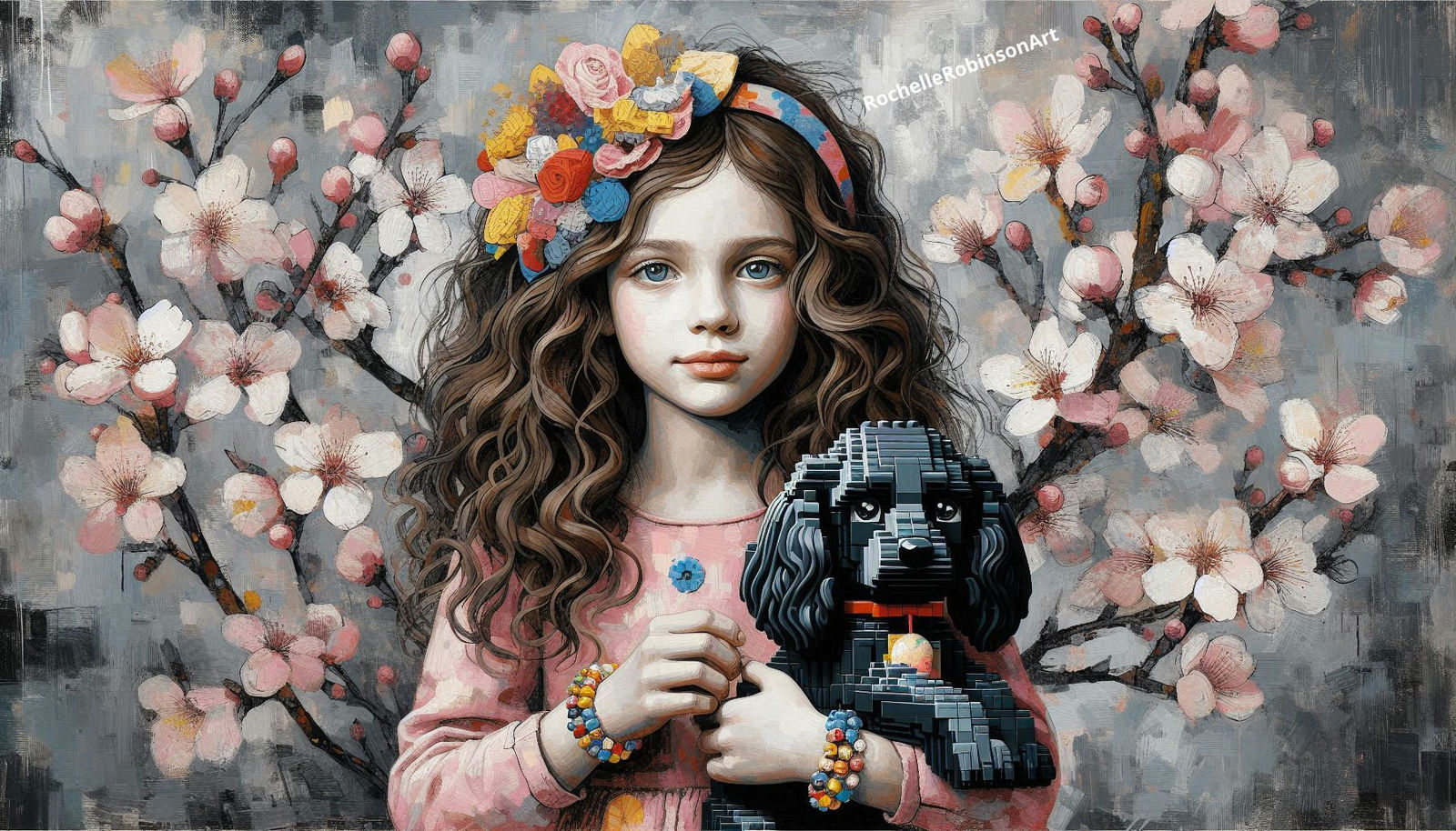 A Girl And Her Dog Mel - Lego Art