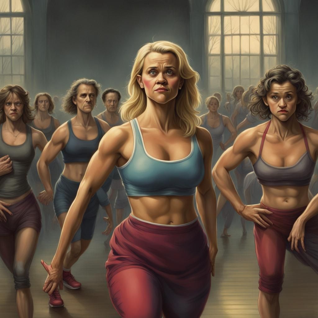 Reese Witherspoon As An Aerobics Instructor Ai Generated Artwork Nightcafe Creator 