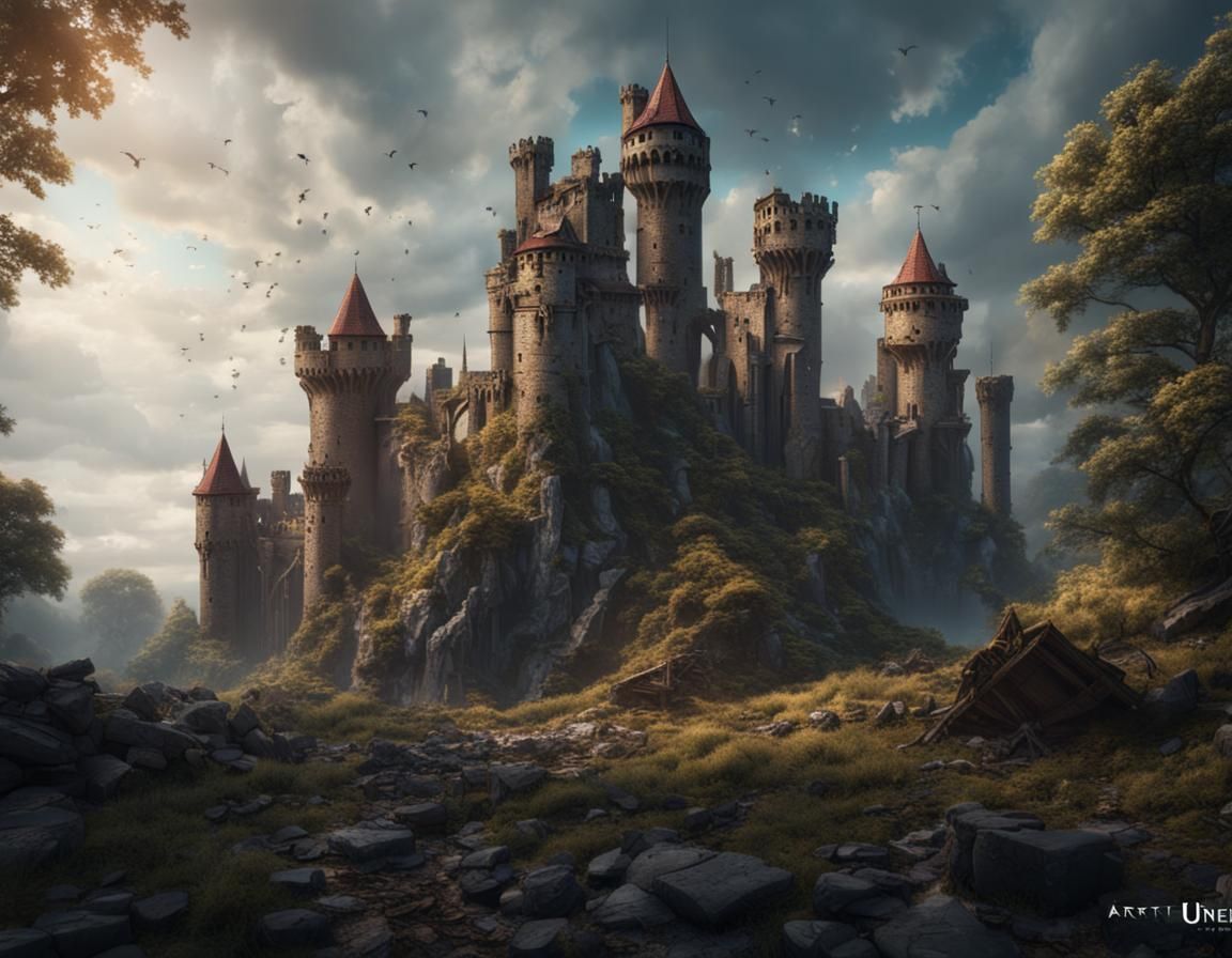 Ruins of a medieval castle - AI Generated Artwork - NightCafe Creator