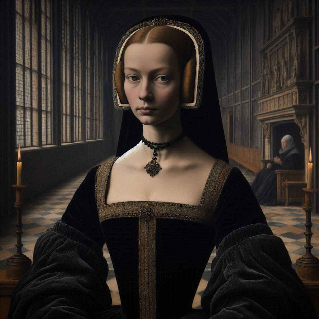 Portrait of a severe noblewoman, 14th century, Holland