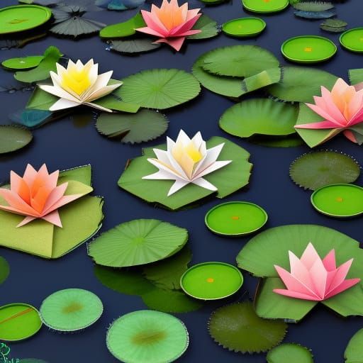 Baby fish in a lotus pond