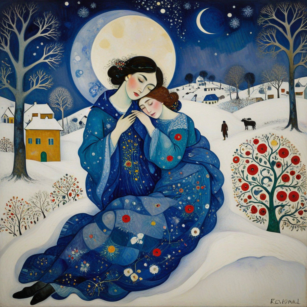 Winter time dreams; Klimt Chagall  by @albionsangel