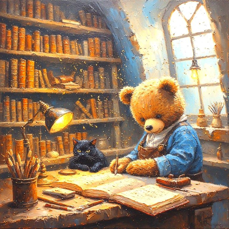 Teddy writing