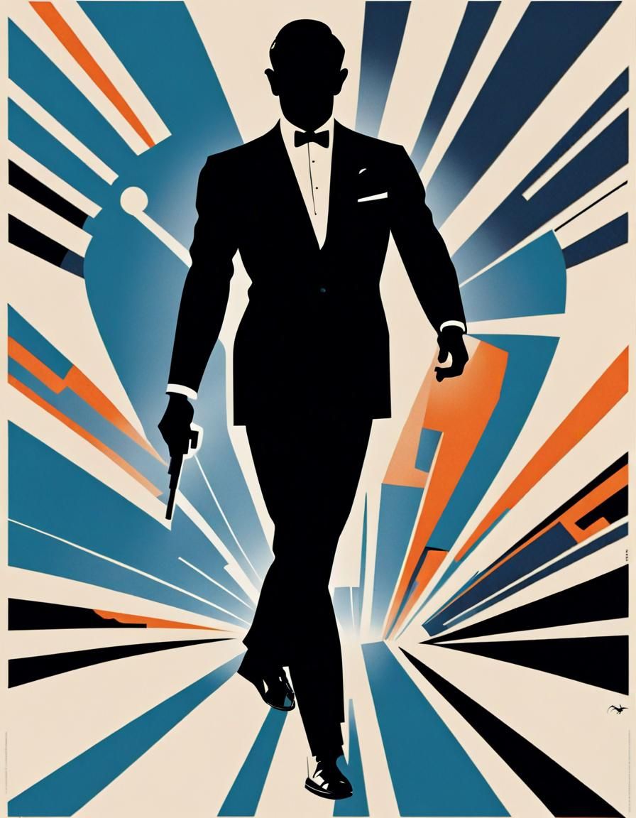 Art by Saul Bass, James Bond, a minimalist poster featuring the ...