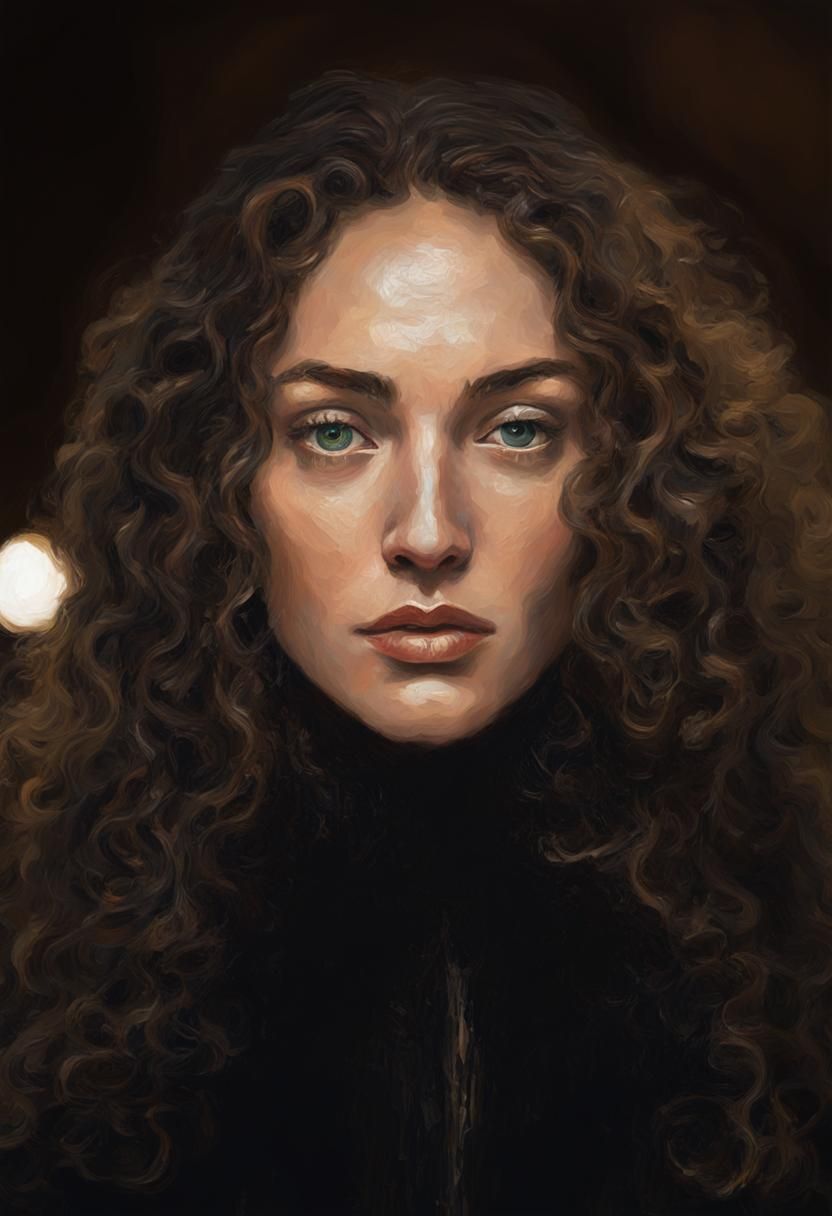 impasto  oil painting  young woman  in the style of harding ...