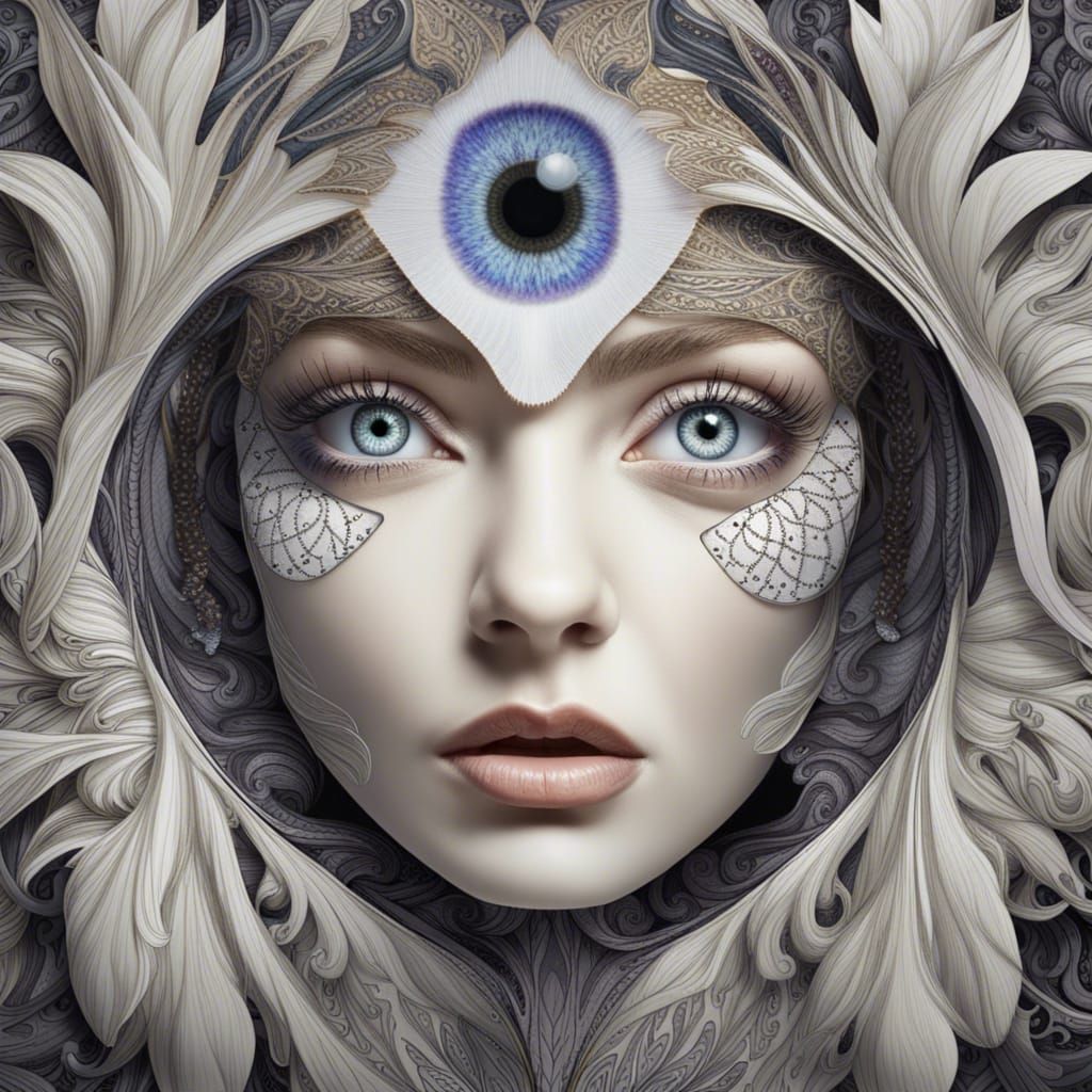 Create a vivid and enchanting description of a macro view of...