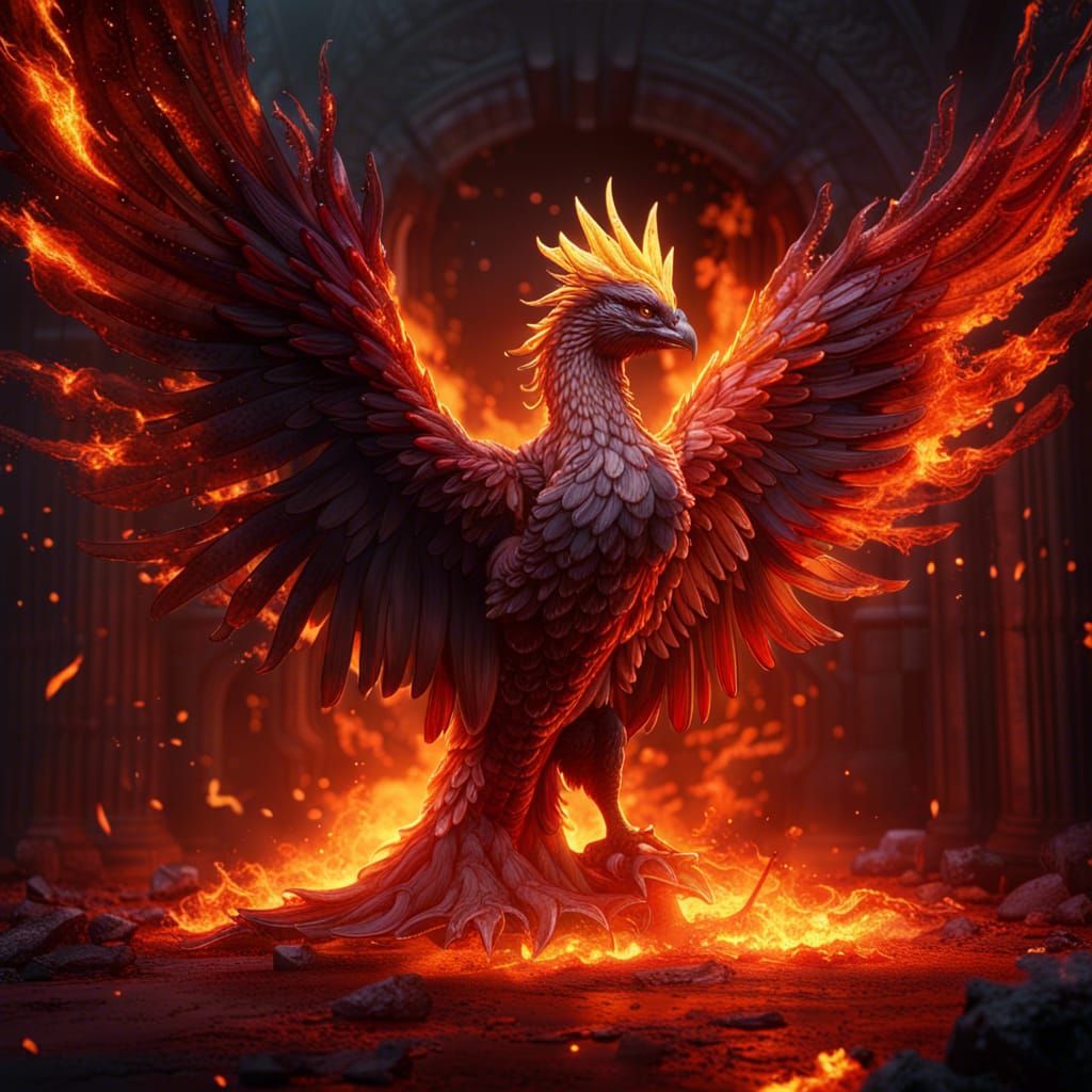Phenix made of fire  by @AB-COOL