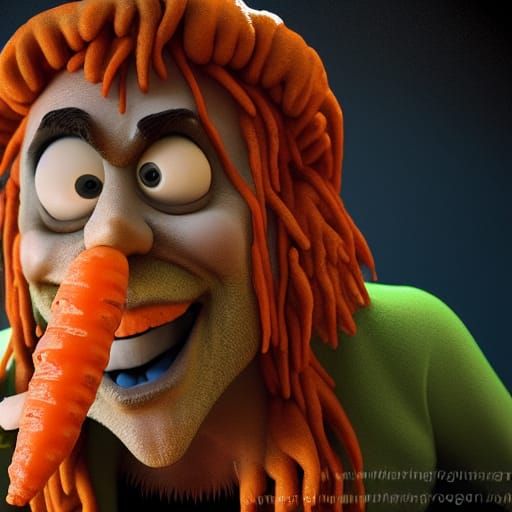 Rob Zombie eating a carrot