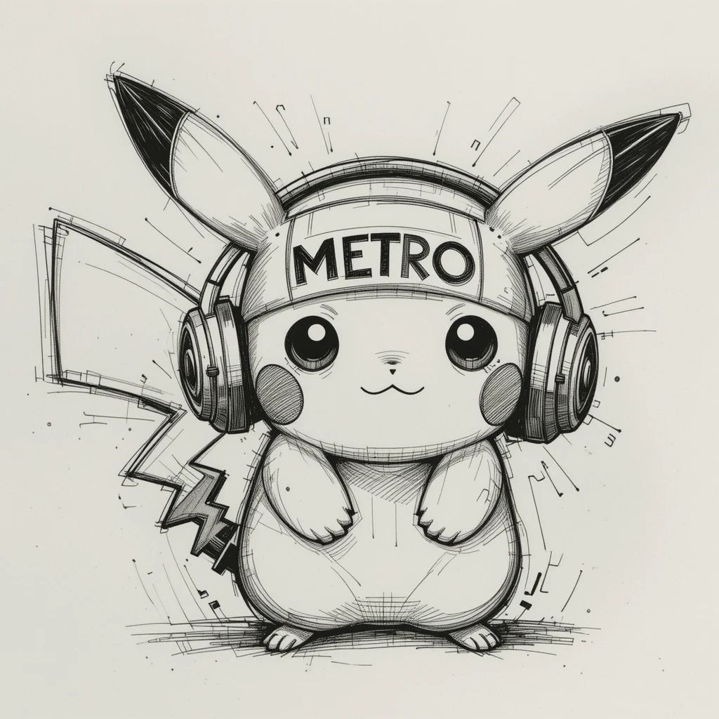 Cute Pikachu listening to music!