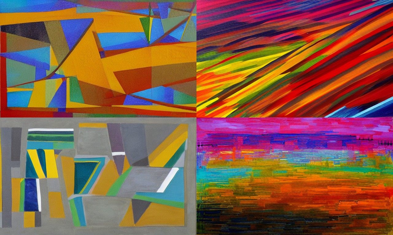 Landscape in the style of Geometric abstract art