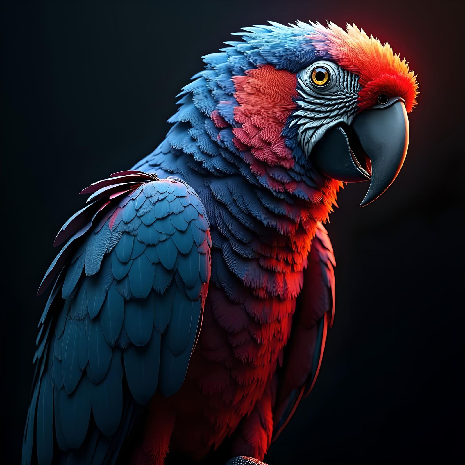 Intense macaw
