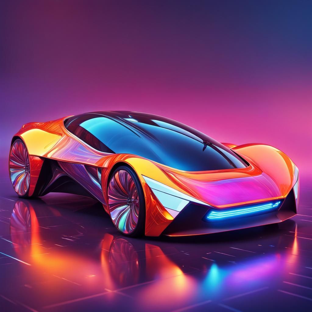 futuristic solar car. vivid colors. hyper realistic. creative ...