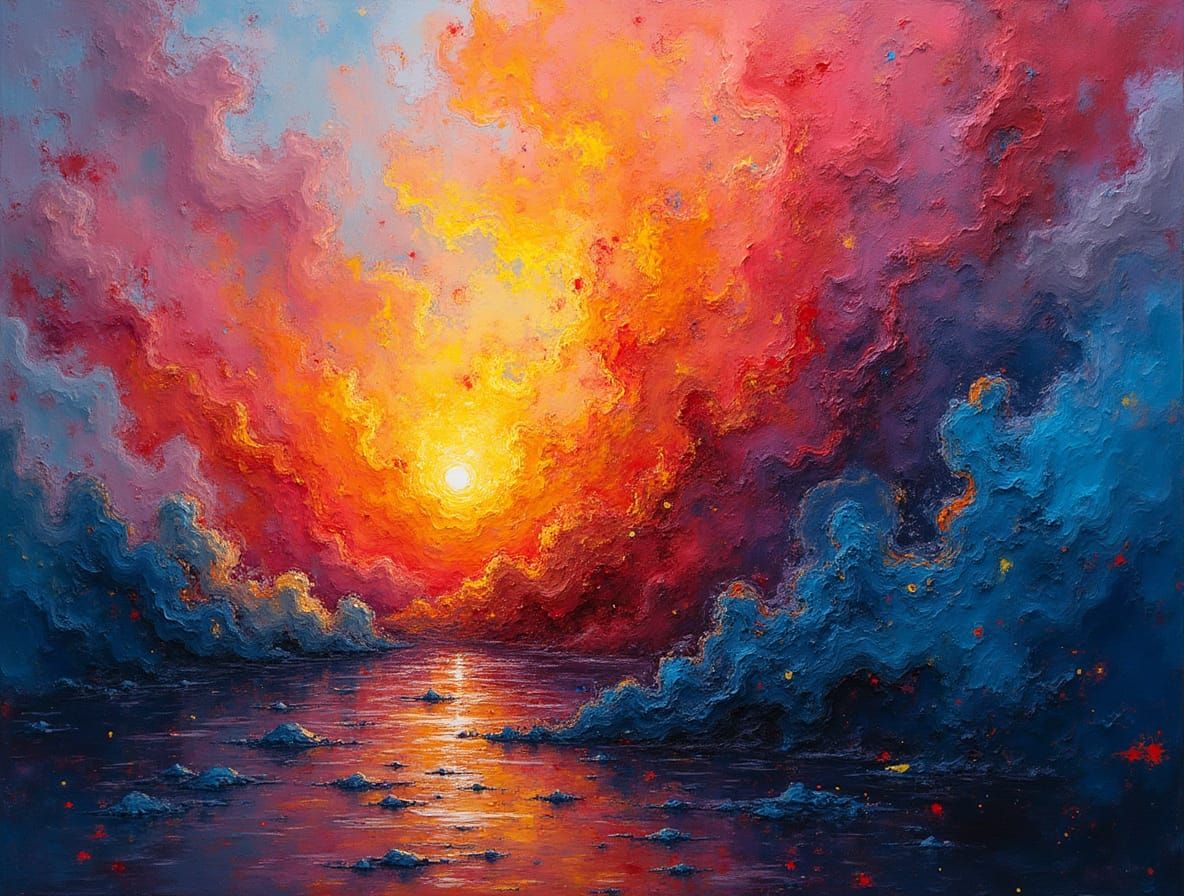 Textured Impasto Colour Explosion