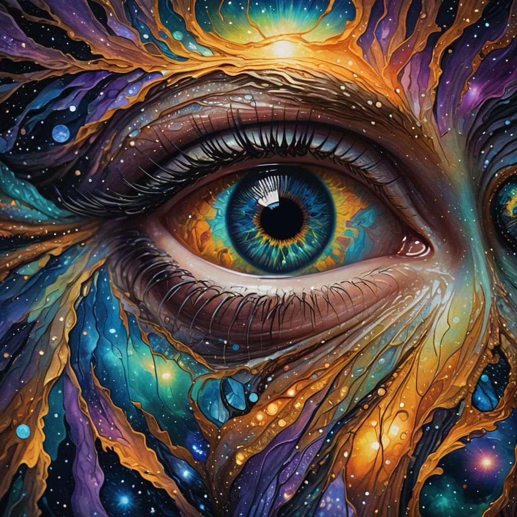 Cosmic Eye Reflecting a Dreamlike World