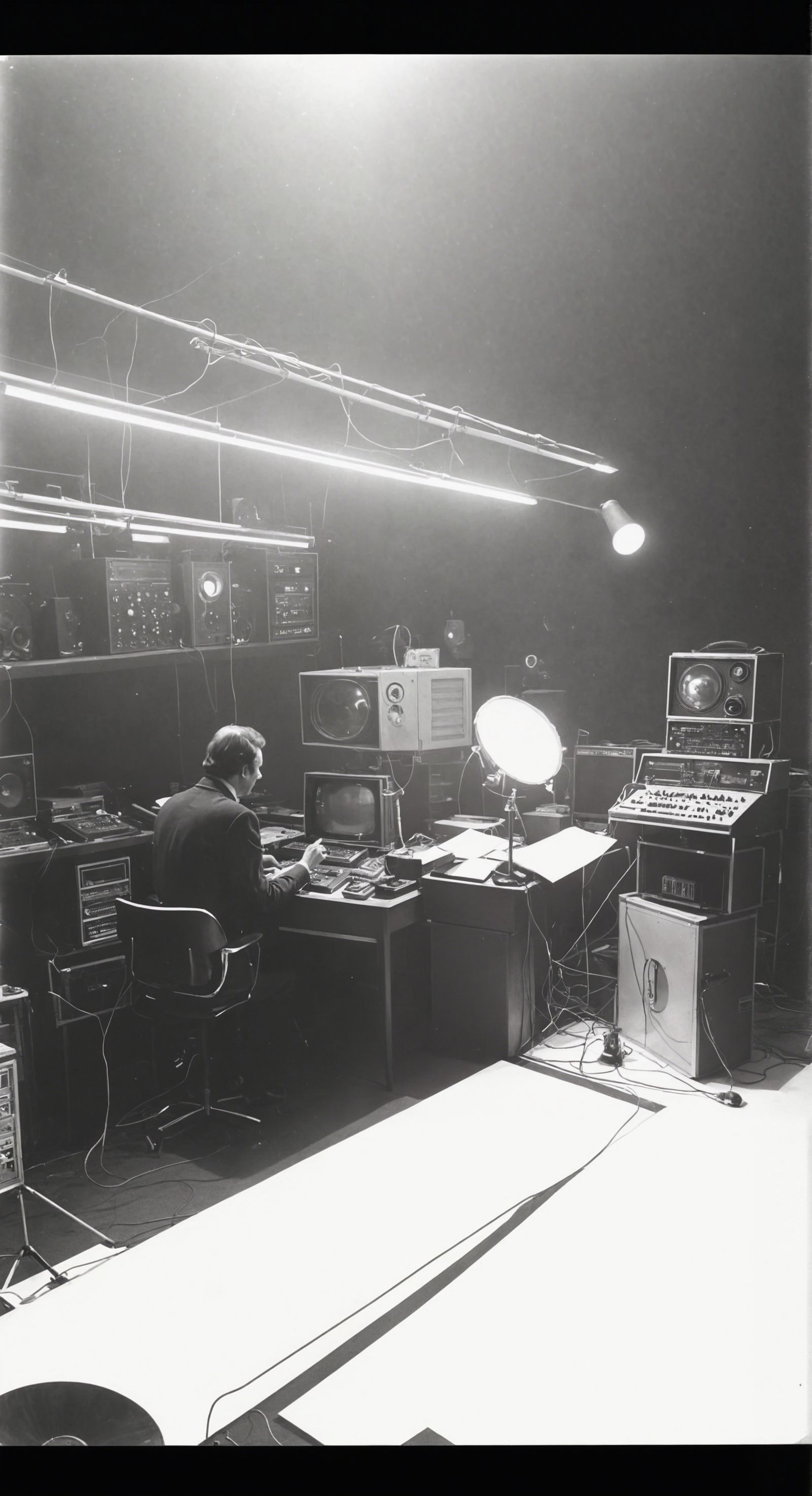 Conrad Ogilvie at the machines