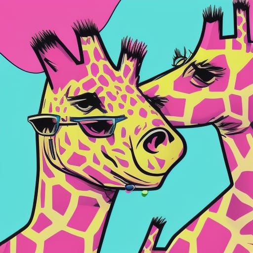 Pink Giraffe 652 - Ai Generated Artwork - Nightcafe Creator