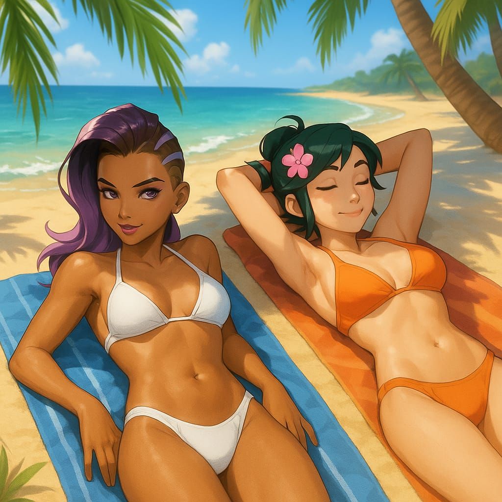 Sombra and Kiriko enjoy the sun