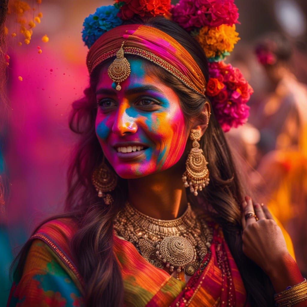 Indian Holi Festival - AI Generated Artwork - NightCafe Creator