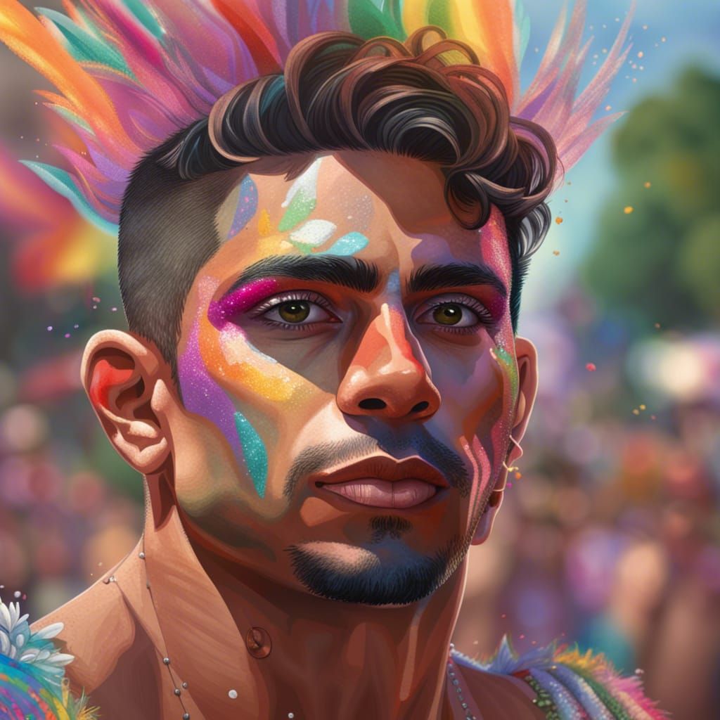 Portrait at a pride parade
