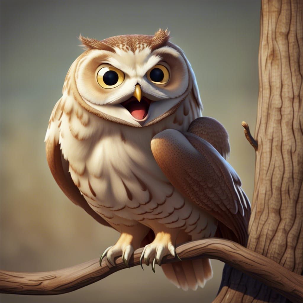 Hilarious owl making everyone laugh