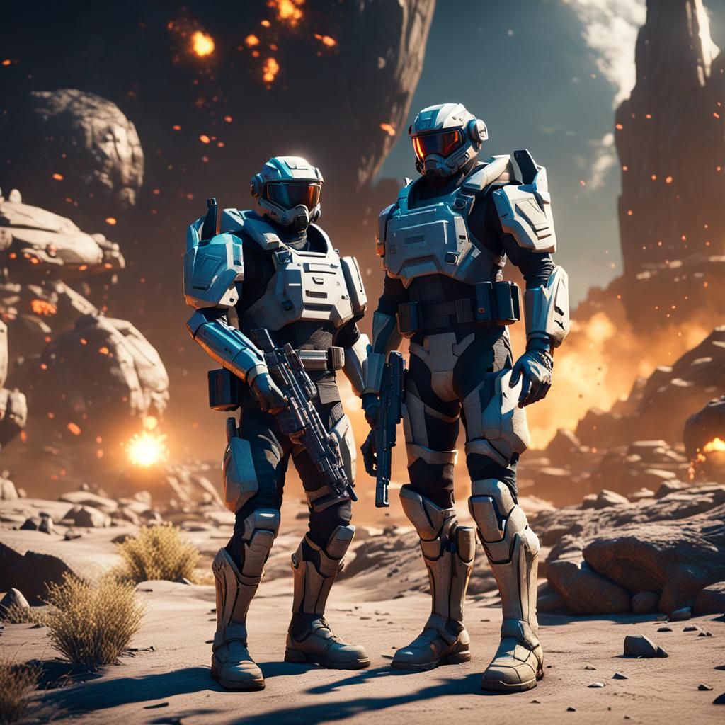 AI soldier with a man