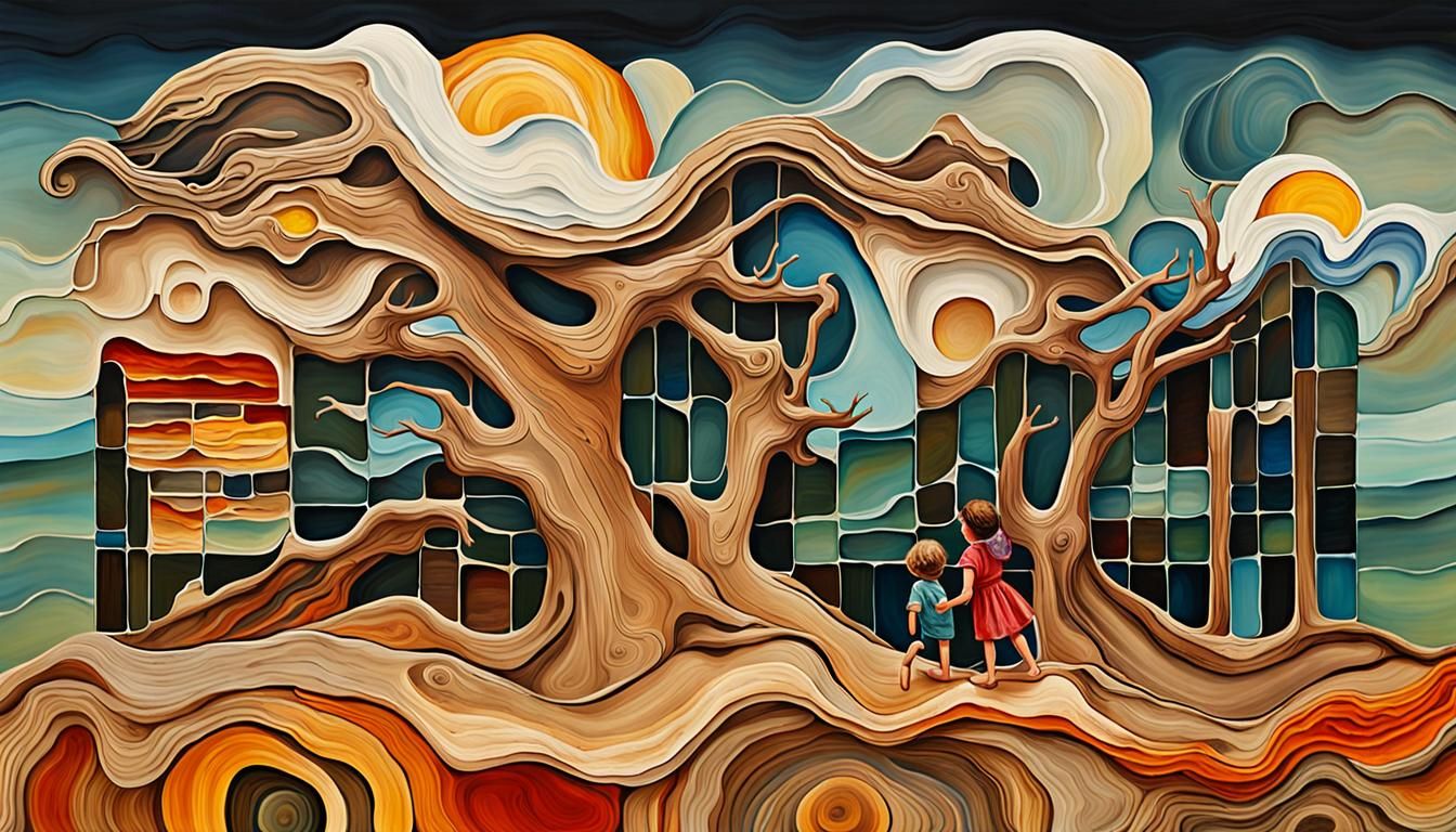 This seamless image is composed entirely of large or small d...
