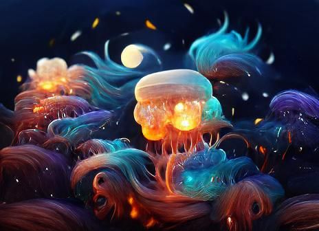 Glowing jellyfish