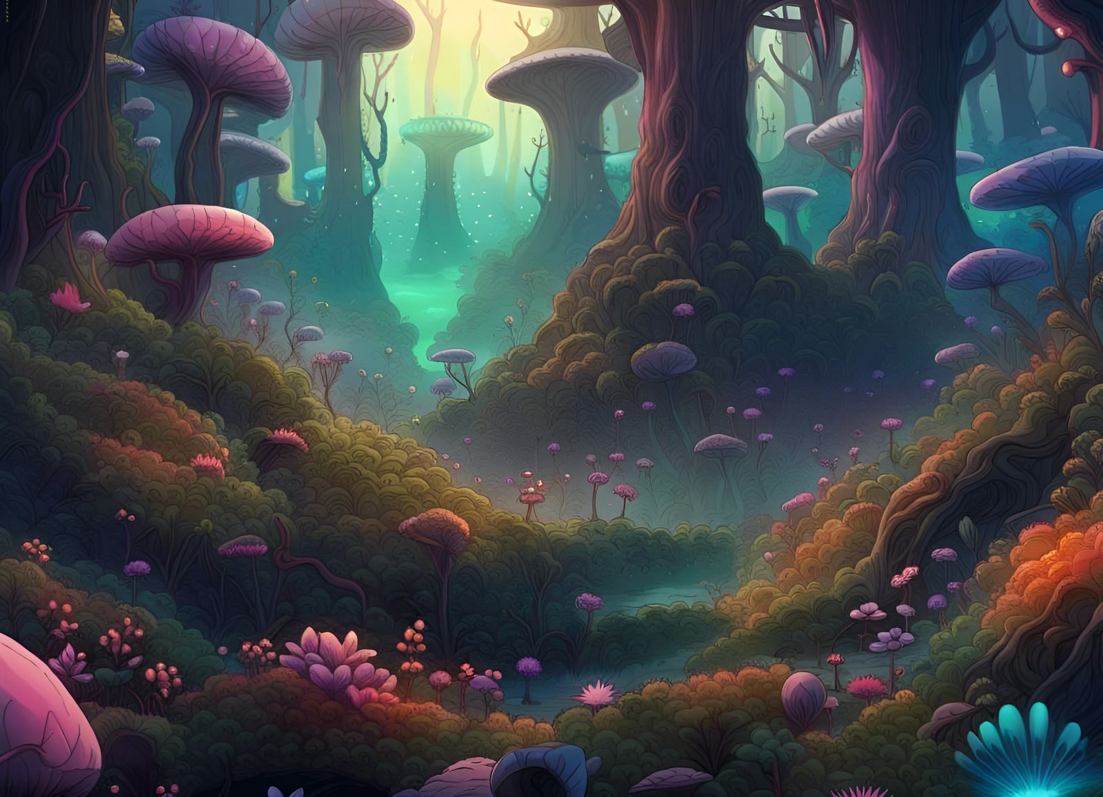 Unexplored forest - AI Generated Artwork - NightCafe Creator