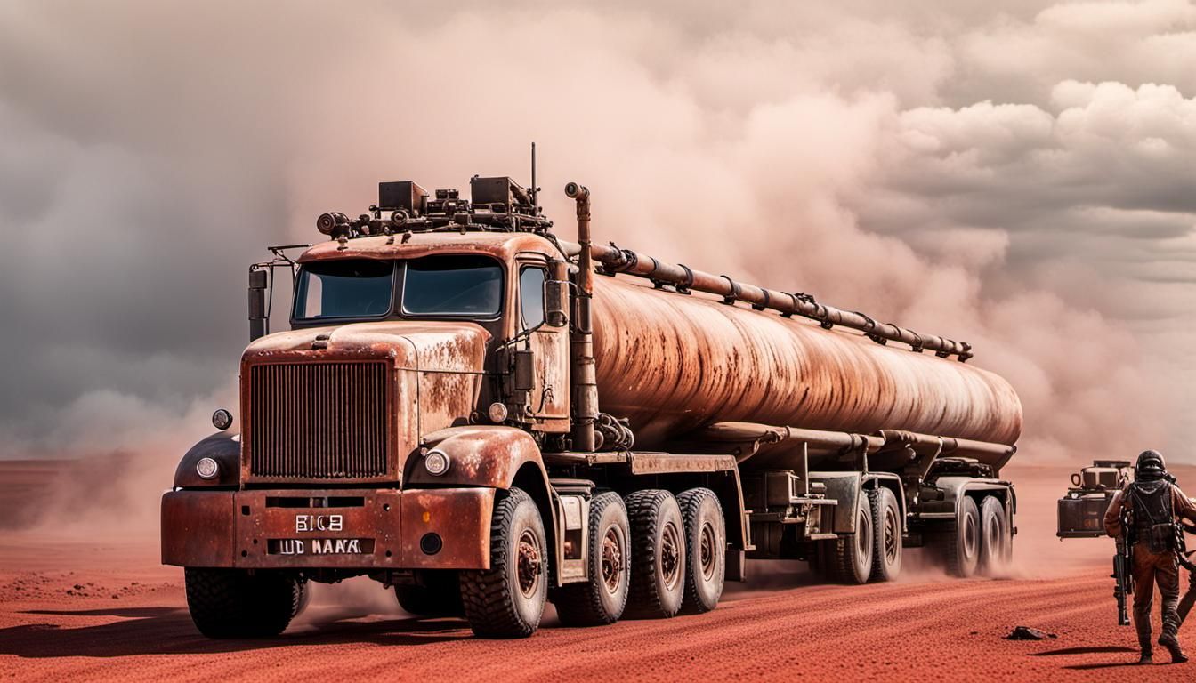 Armoured semi, tanker. Mad Max - AI Generated Artwork - NightCafe Creator