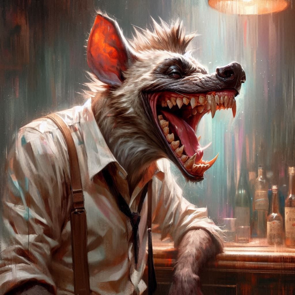 Hyena in speakeasy