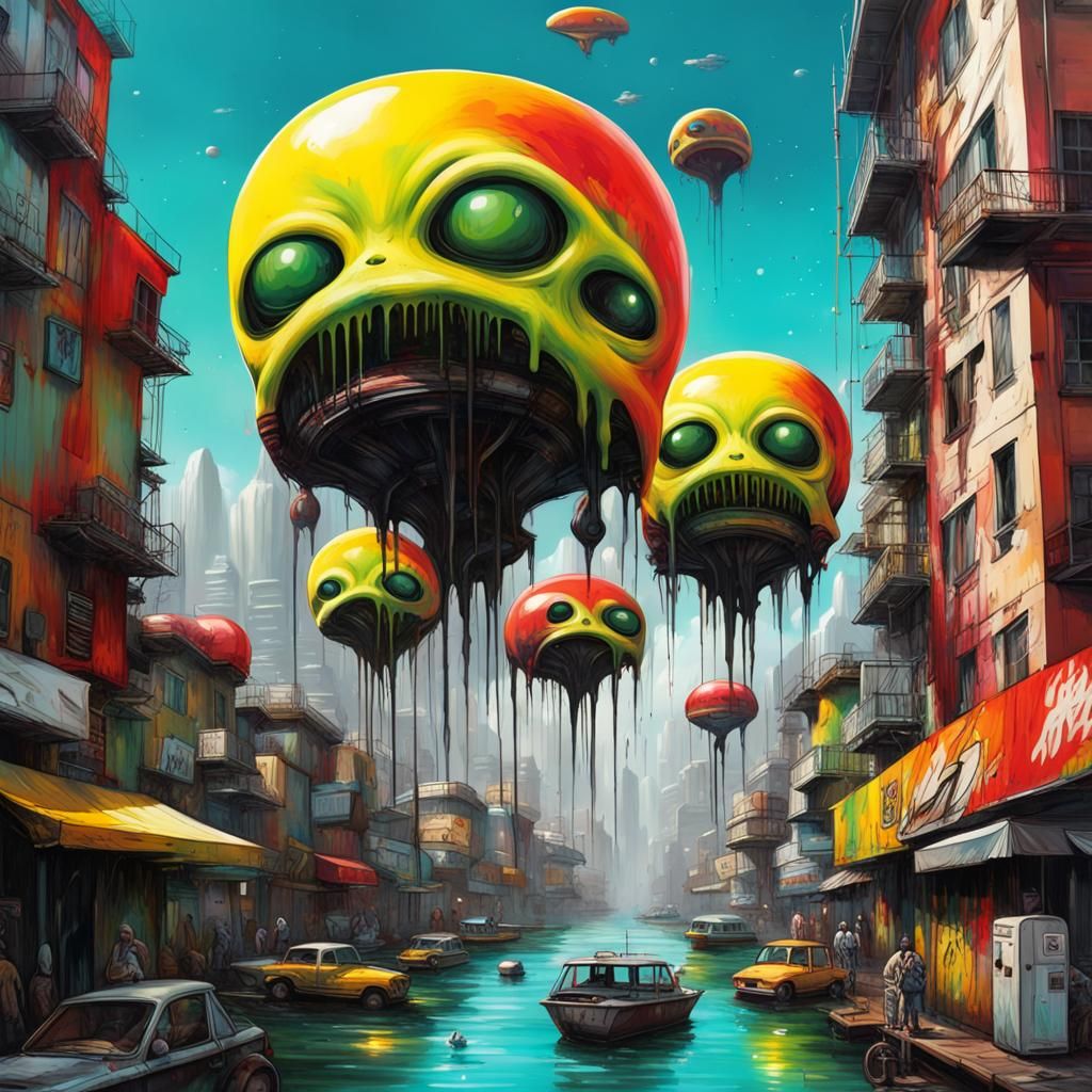 Alien Blimps III - AI Generated Artwork - NightCafe Creator