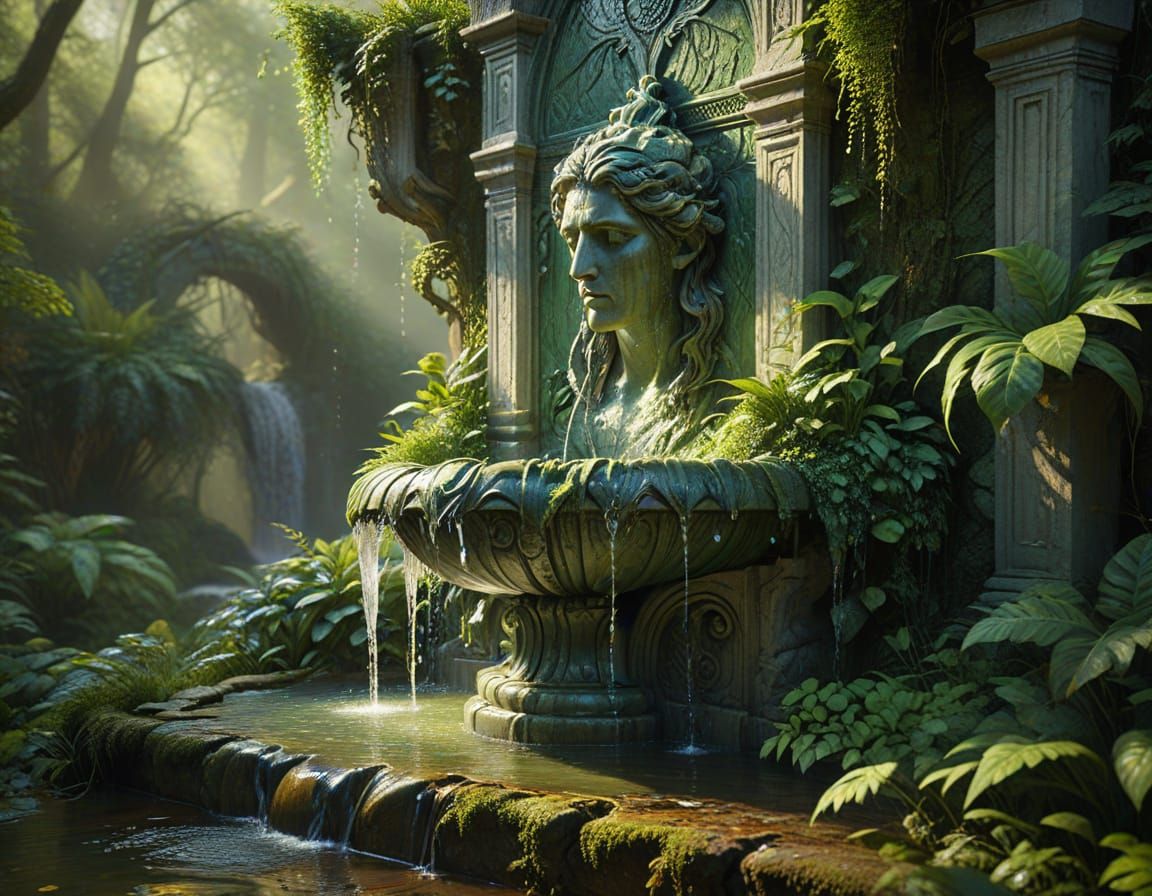 The forgotten fountain.   by @Terra