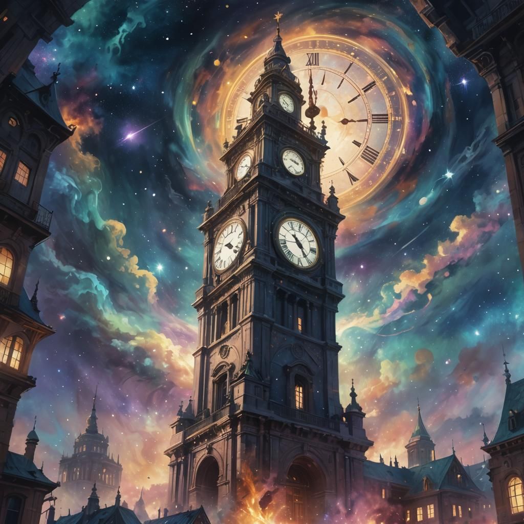 a clock tower   by @undefined