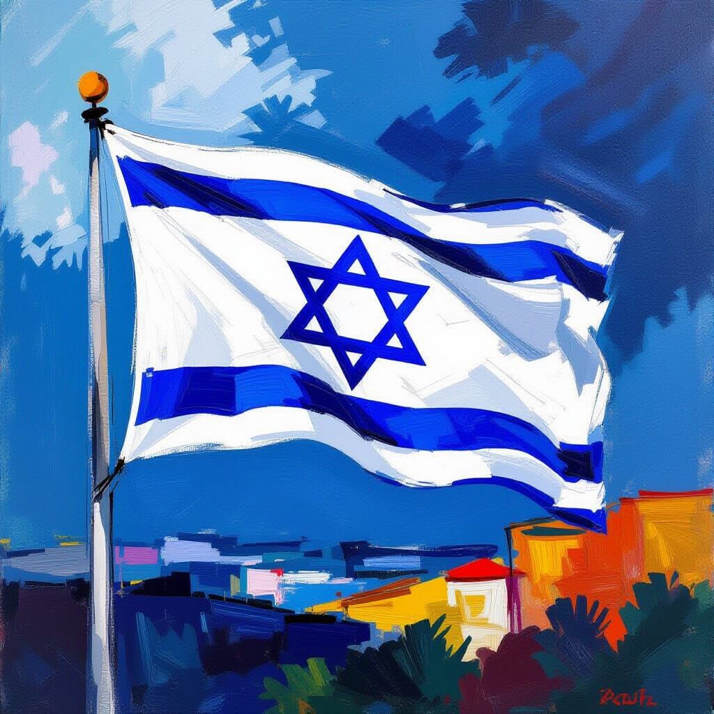 Vibrant Israeli Flag Inspired by Contemporary Styles
