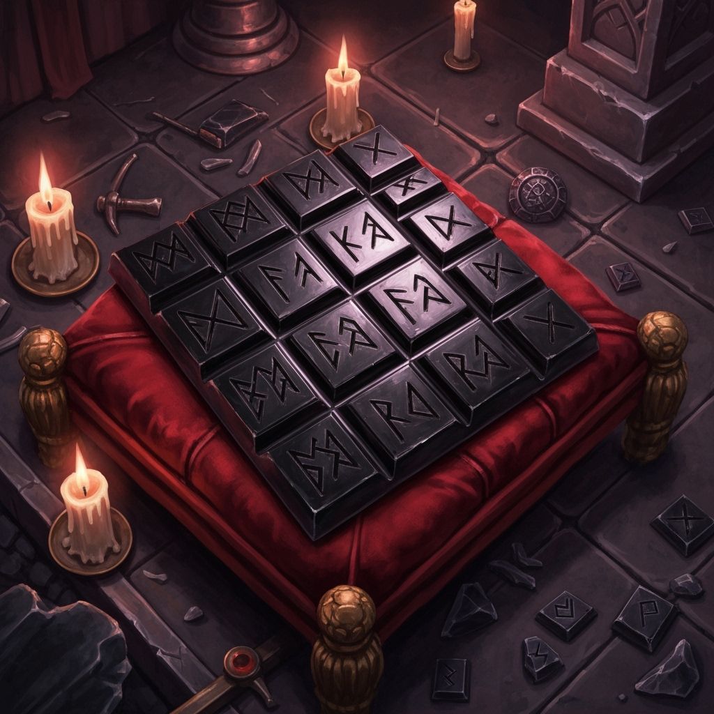 picture a decadent chocolate bar made entirely of obsidian shards, lying on a velvet cushion within a forgotten necropolis. The chocolate ba...