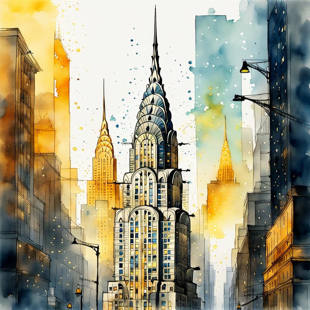 Art Deco Architecture CHRYSLER BUILDING New York City AI Generated