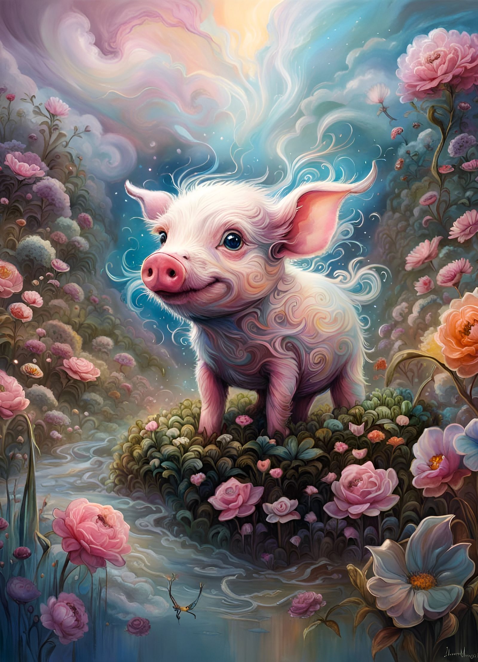 Piglet in the garden